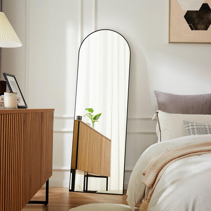 Black Arched Full Length Floor Mirror 21"x64"