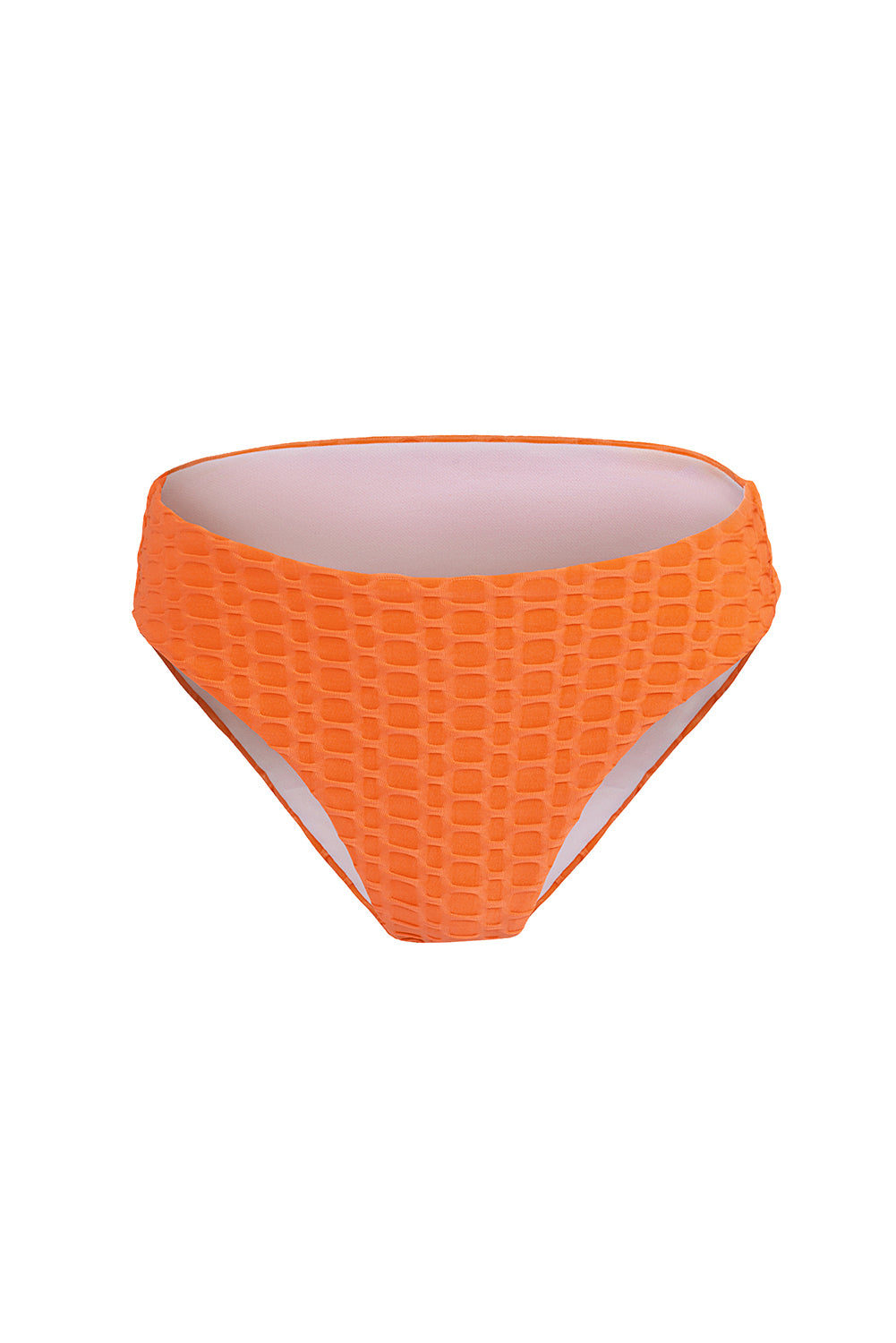 Braguita de bikini con cintura caída en forma de panal con textura naranja