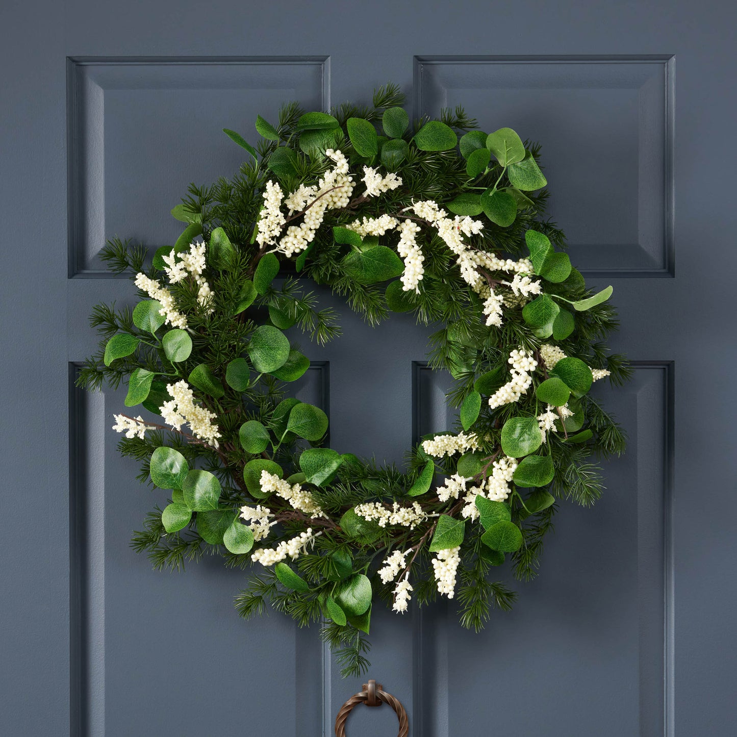 White & Green Berry Wreath