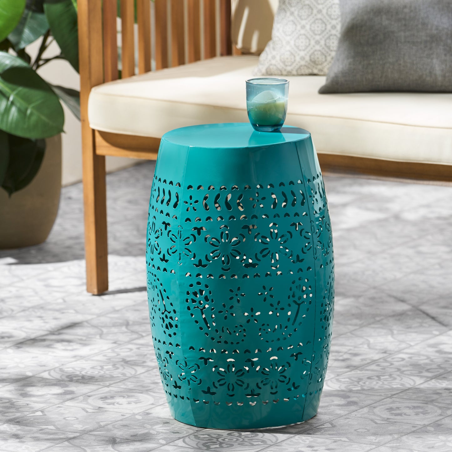 Teal Side Table