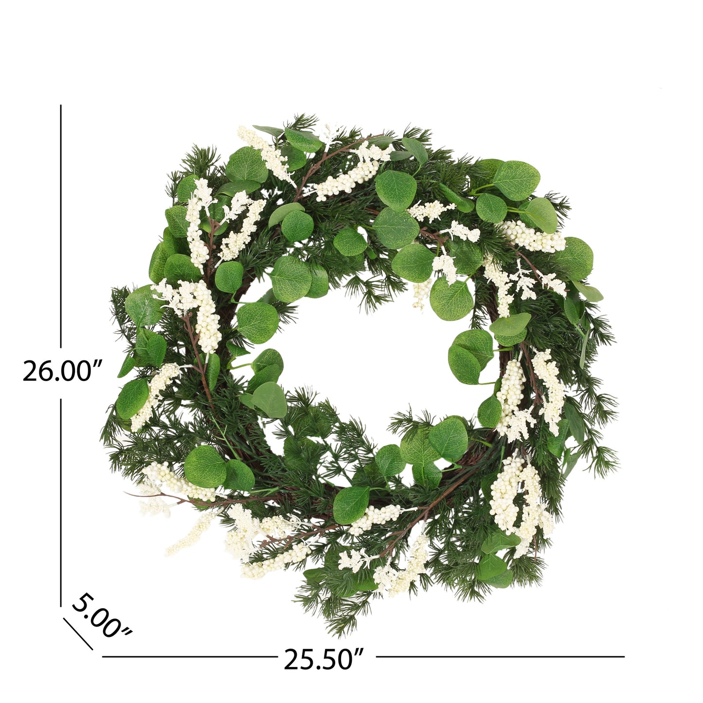 White & Green Berry Wreath