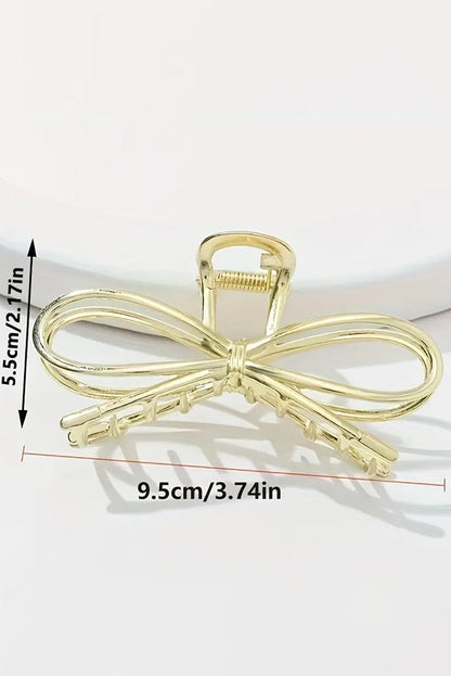 Gold Casual Bowknot Shape Metal Claw Clip