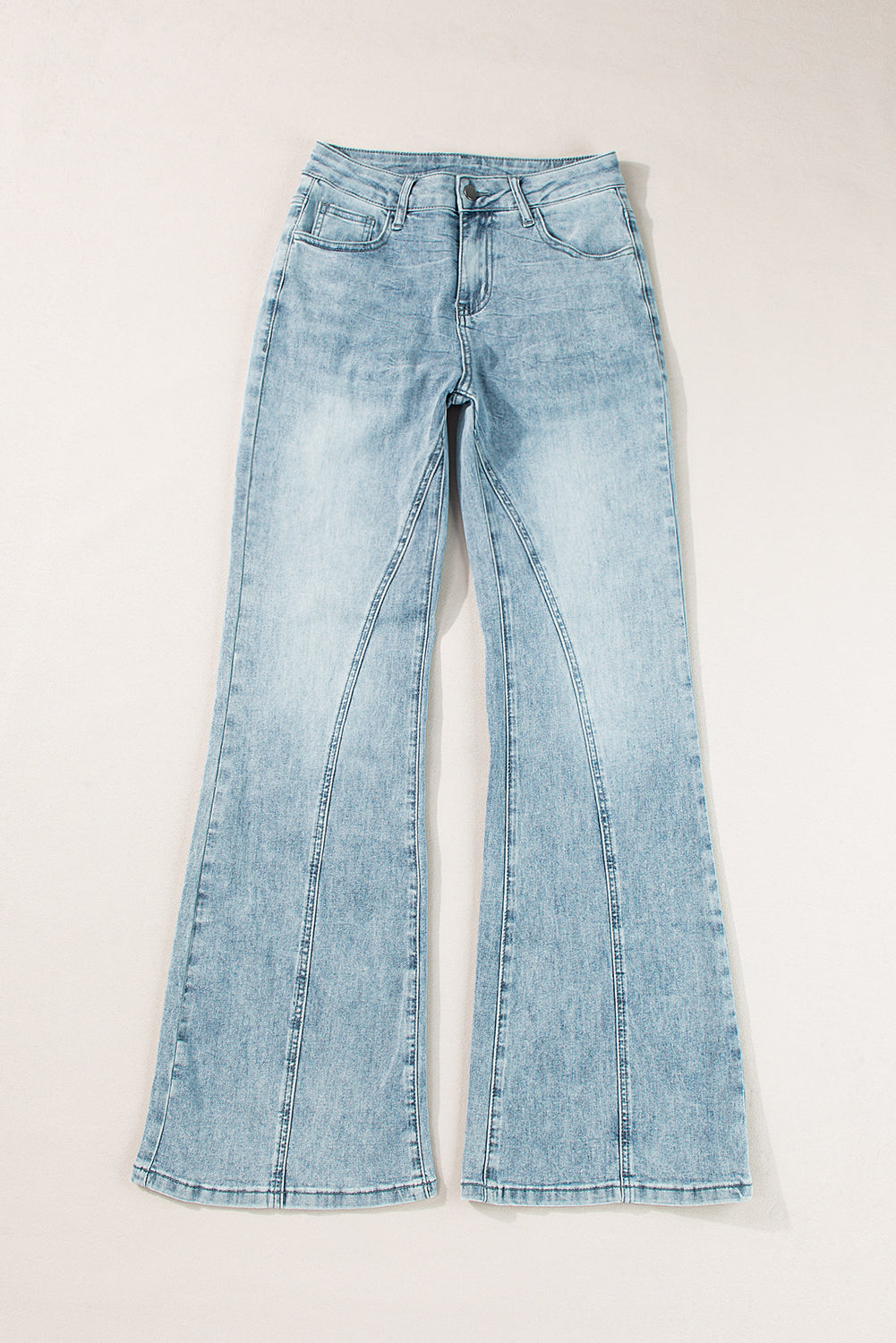 Dusk Blue Acid Wash Wide Leg Jeans