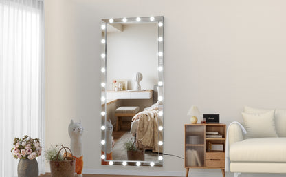 Silver Hollywood LED Full Body Mirror