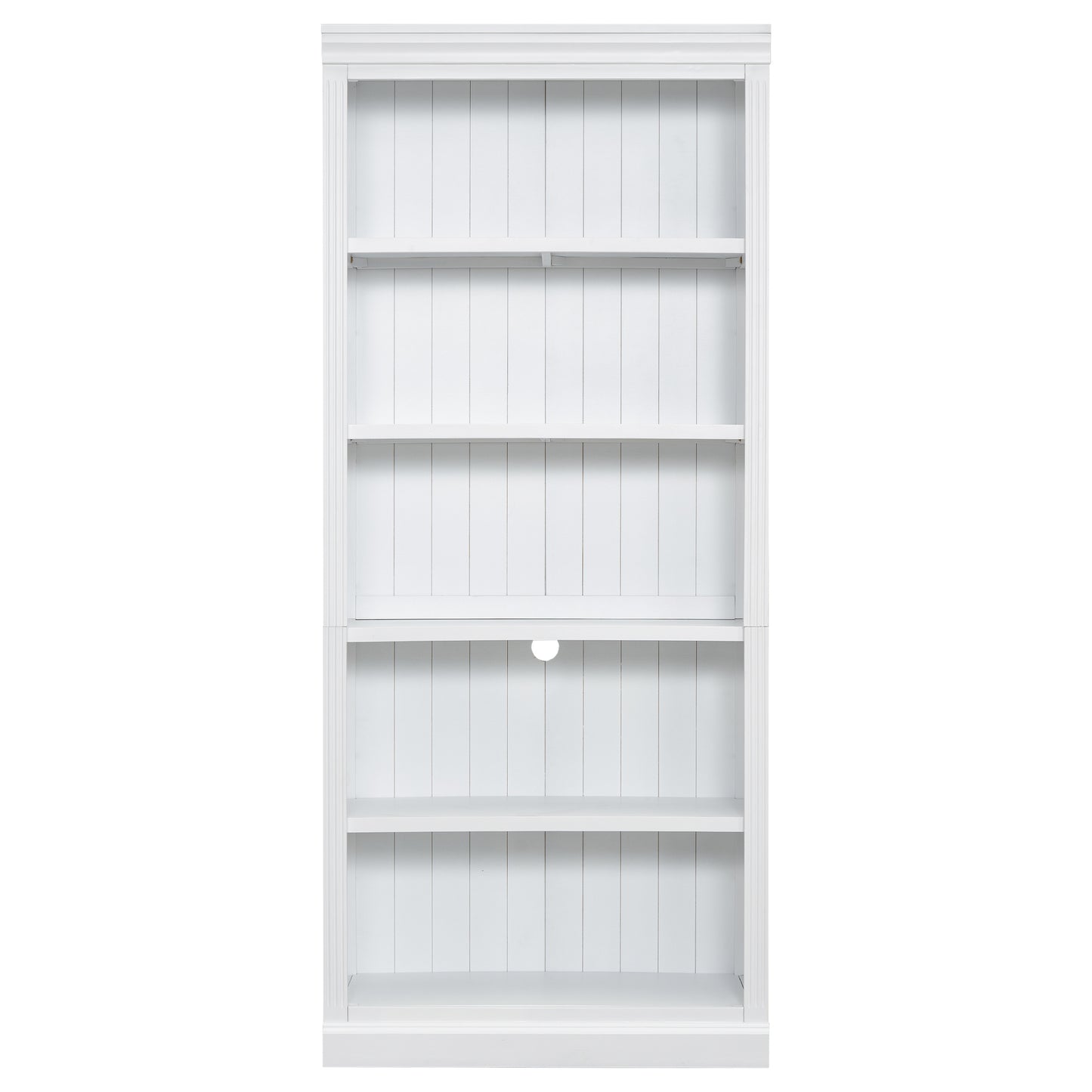 White Wood Bookcase w/ Adjustable Shelves