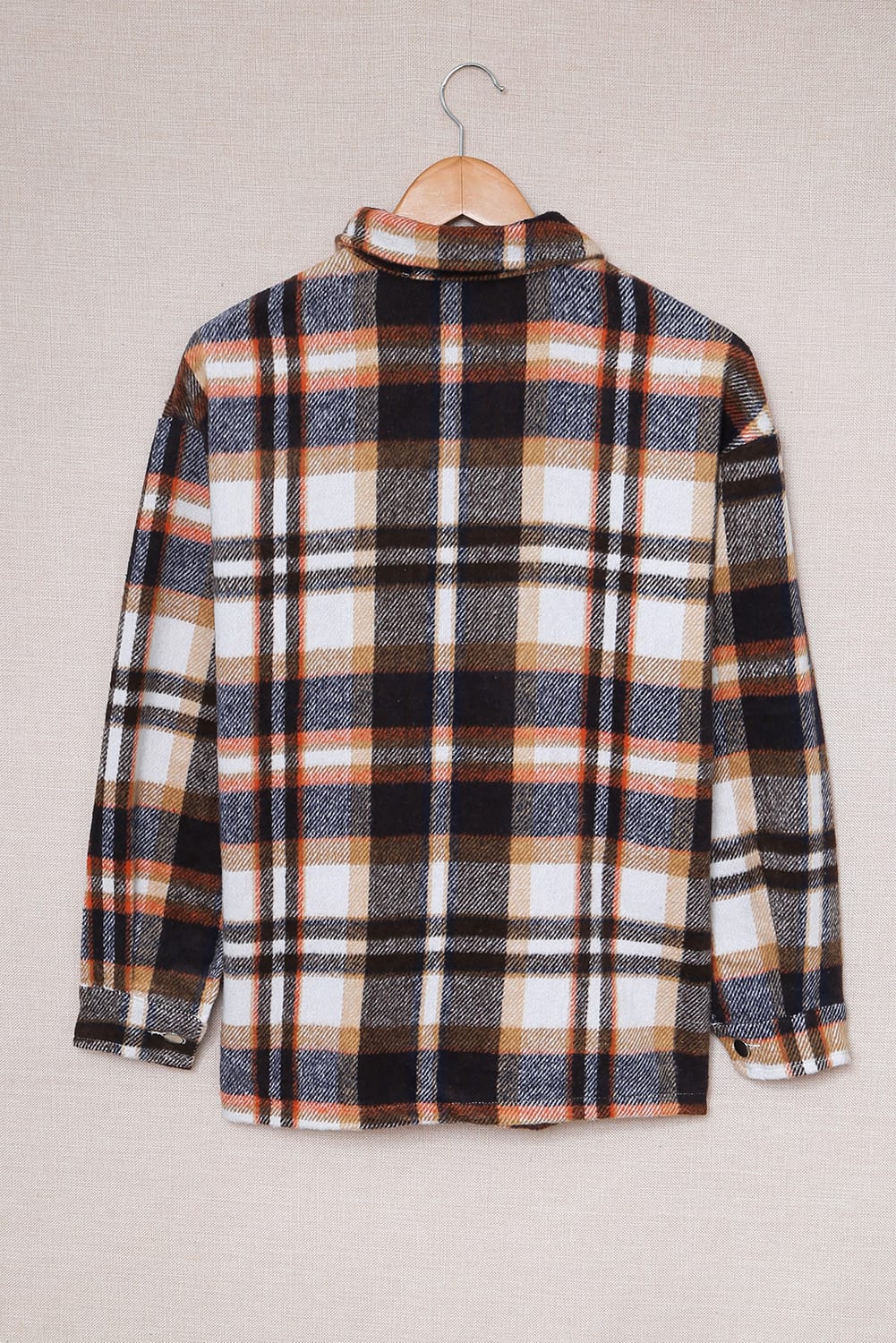 Plaid Button Front Pocket Shirt Shacket