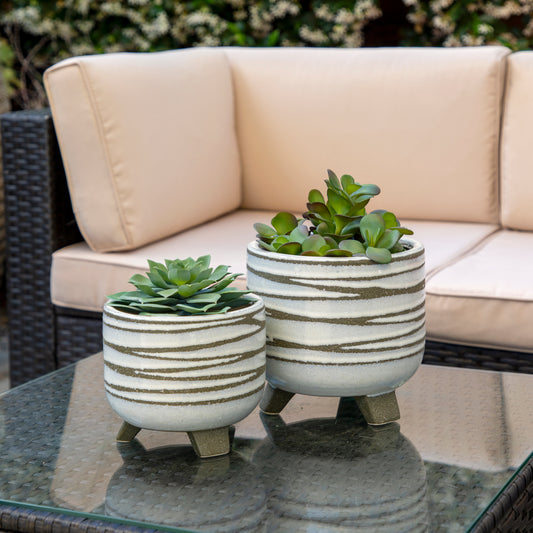 White Ceramic Planters