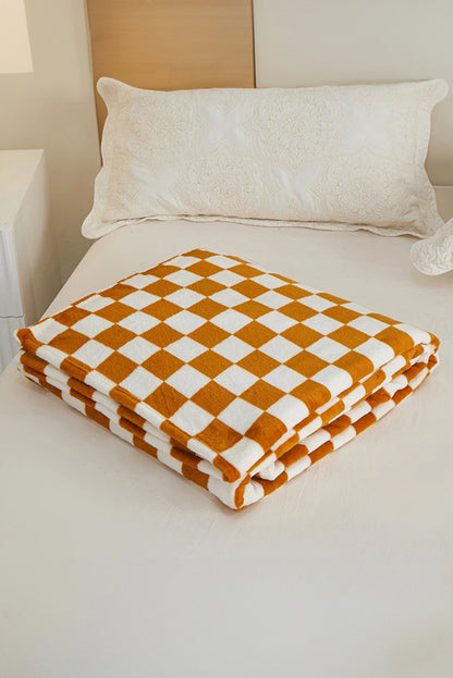 Navy Blue Checkerboard Printed Soft Throw Blanket 120*200cm