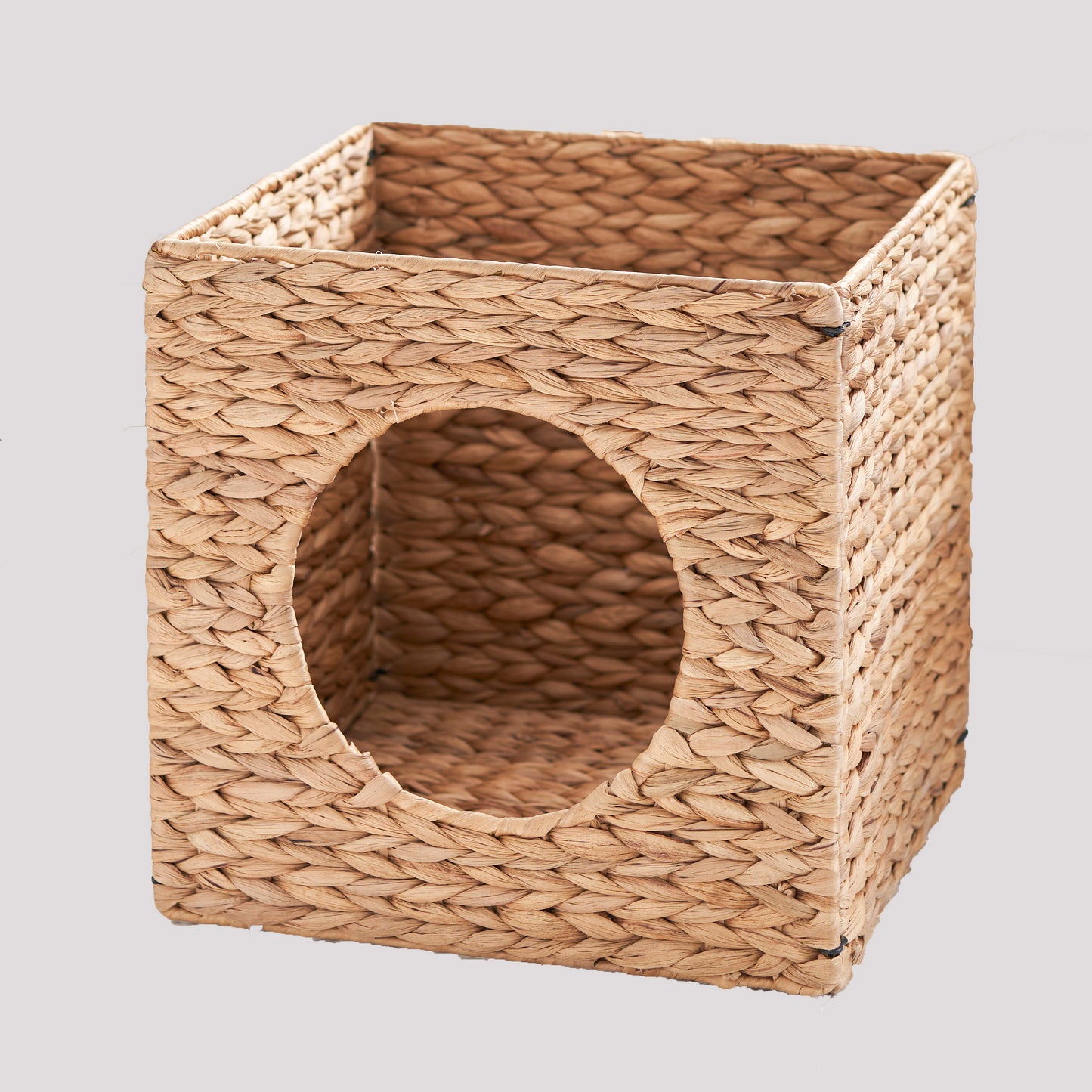 Woven Wicker Square Cat Bed Cave