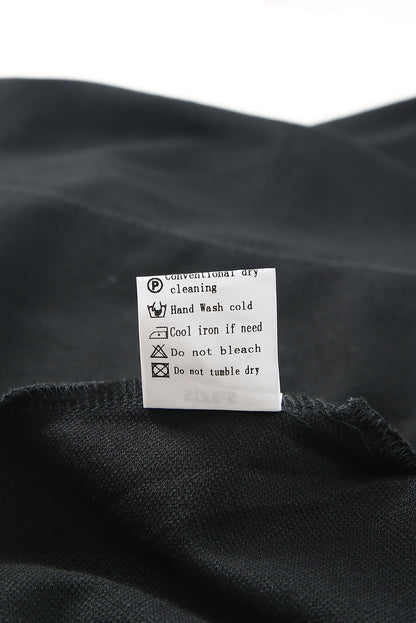 Schwarze, lässige Bluse mit V-Ausschnitt und plissiertem Detail