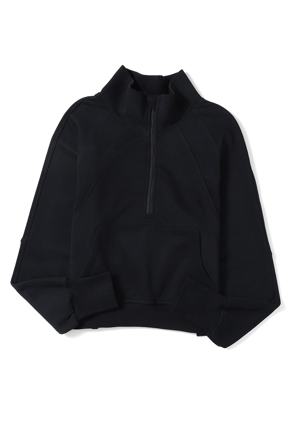 Zip Up Thumbhole Sleeve Sweatshirt