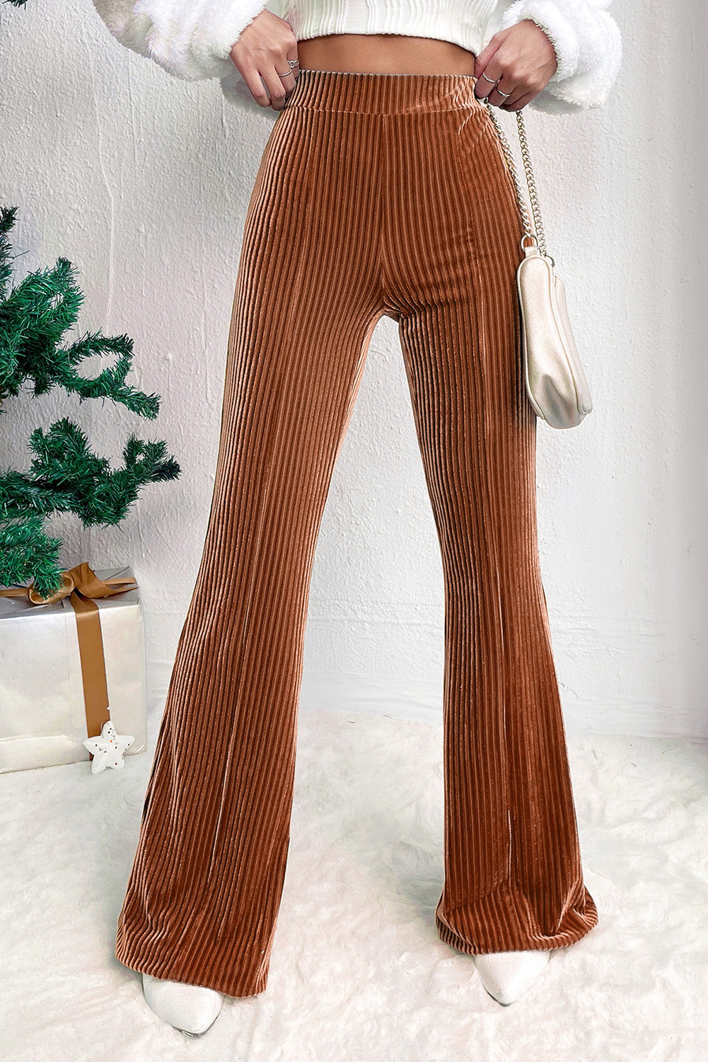 High Waist Corduroy Flare Pants