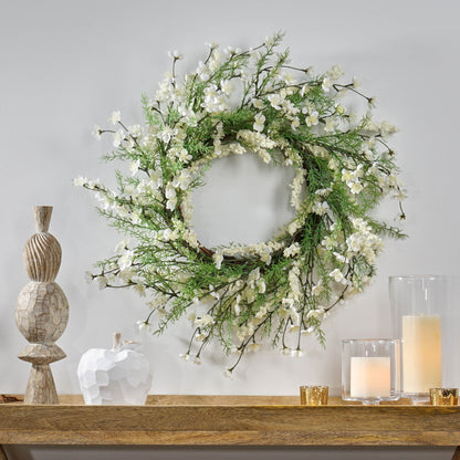 White & Green Plum Blossom Wreath