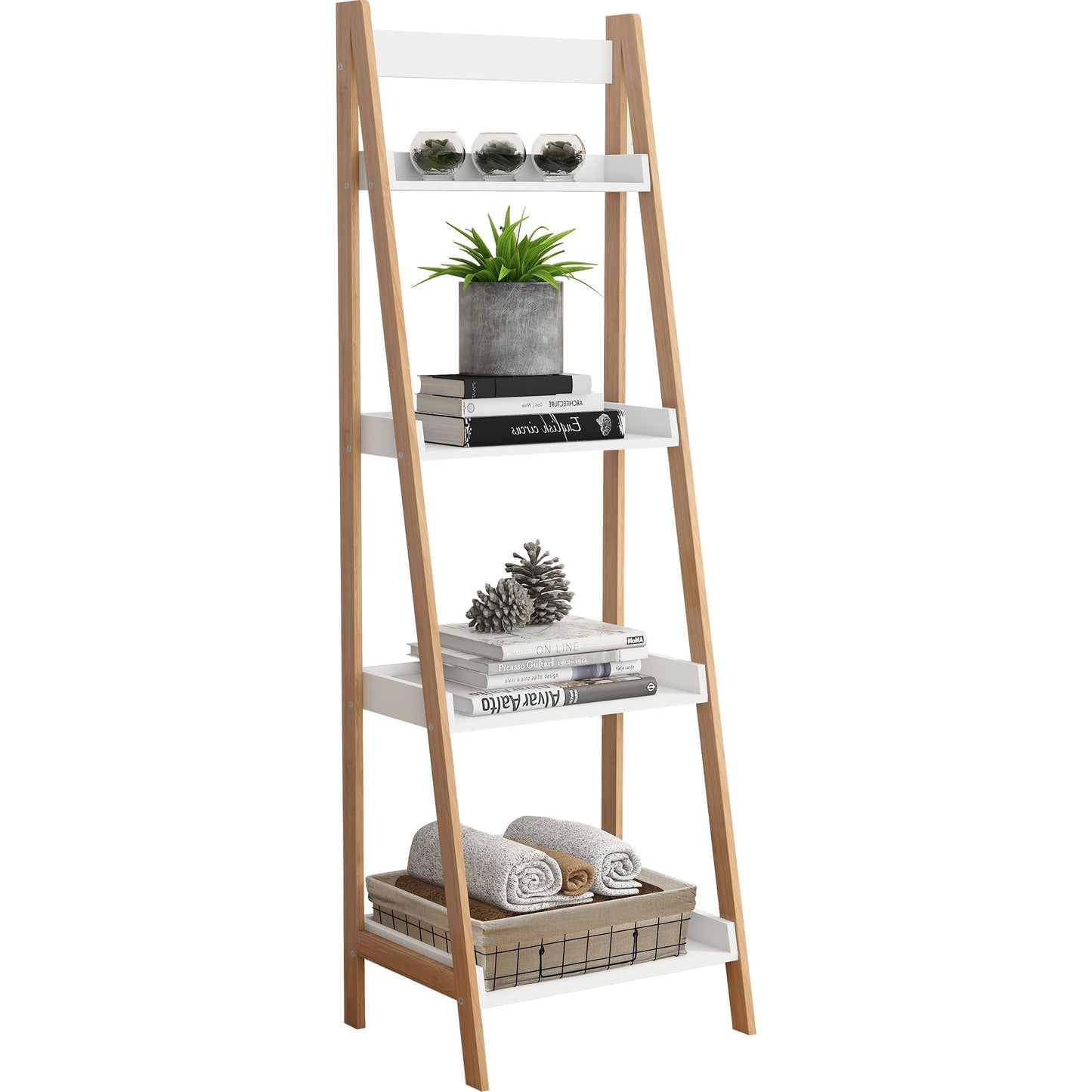 White Four Tier Bookshelf