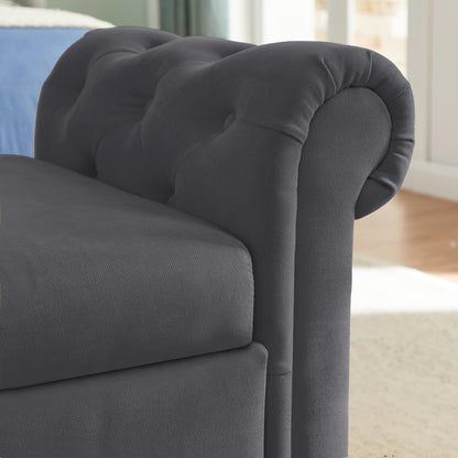 Dark Grey Large Storage Sofa Bench