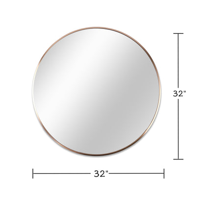 Gold Metal Round Bathroom Mirror