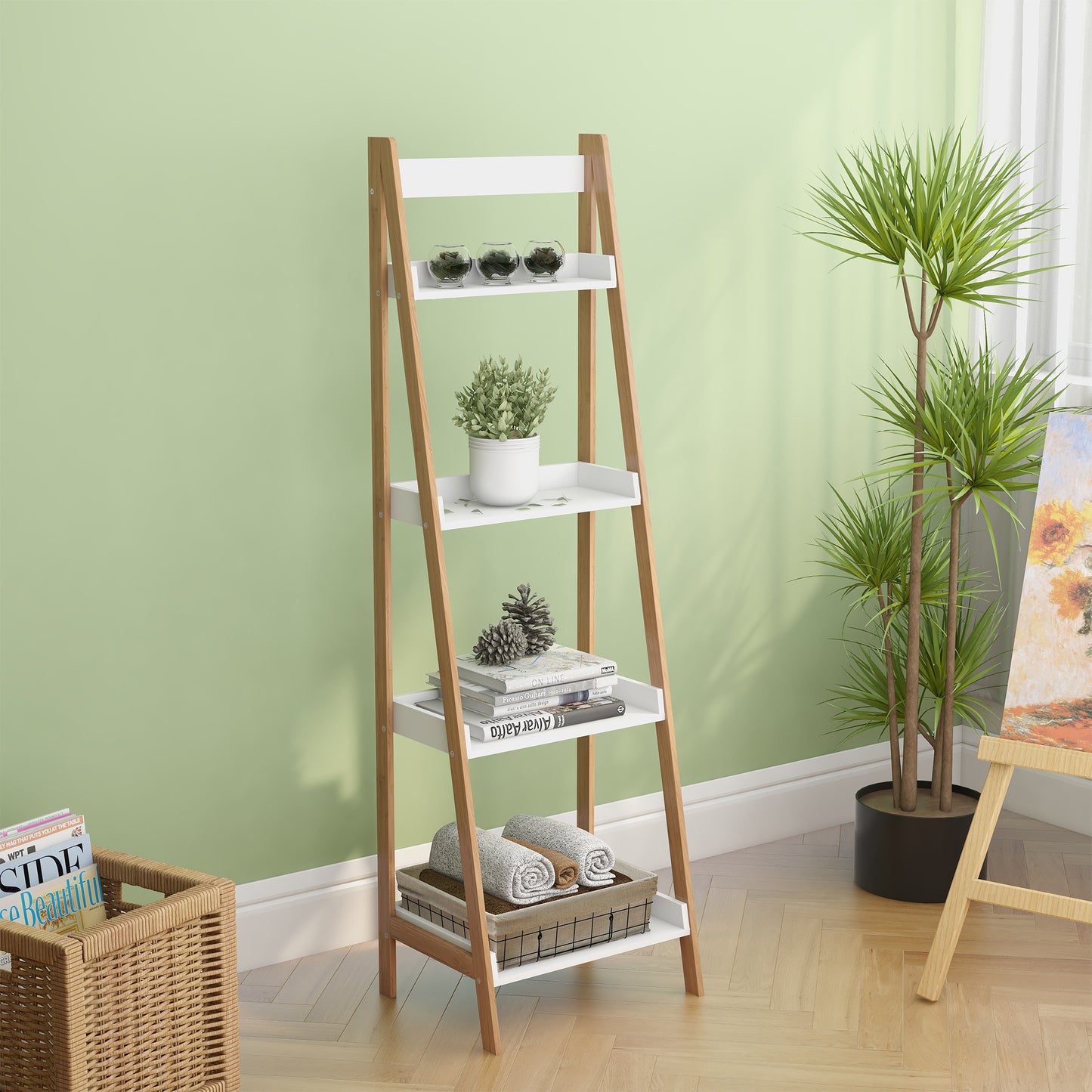 White Four Tier Bookshelf