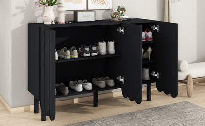 Black Minimalist Cabinet w/ Adjustable Shelves