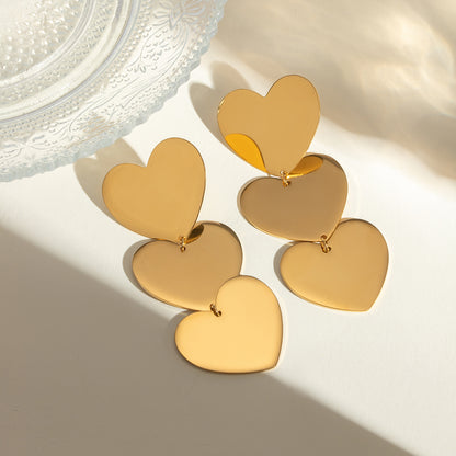 Gold-Plated Heart Earrings