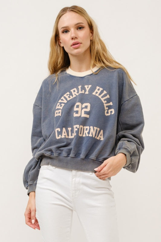 Stone Beverly Hills Contrast Crop Sweatshirt