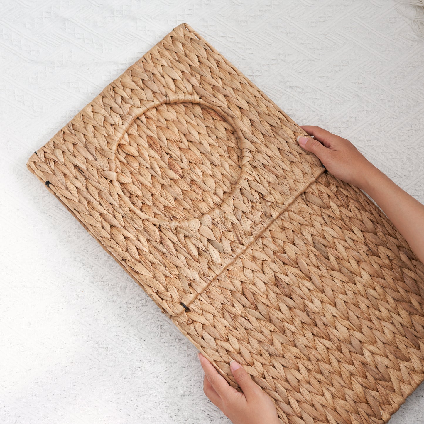 Woven Wicker Square Cat Bed Cave