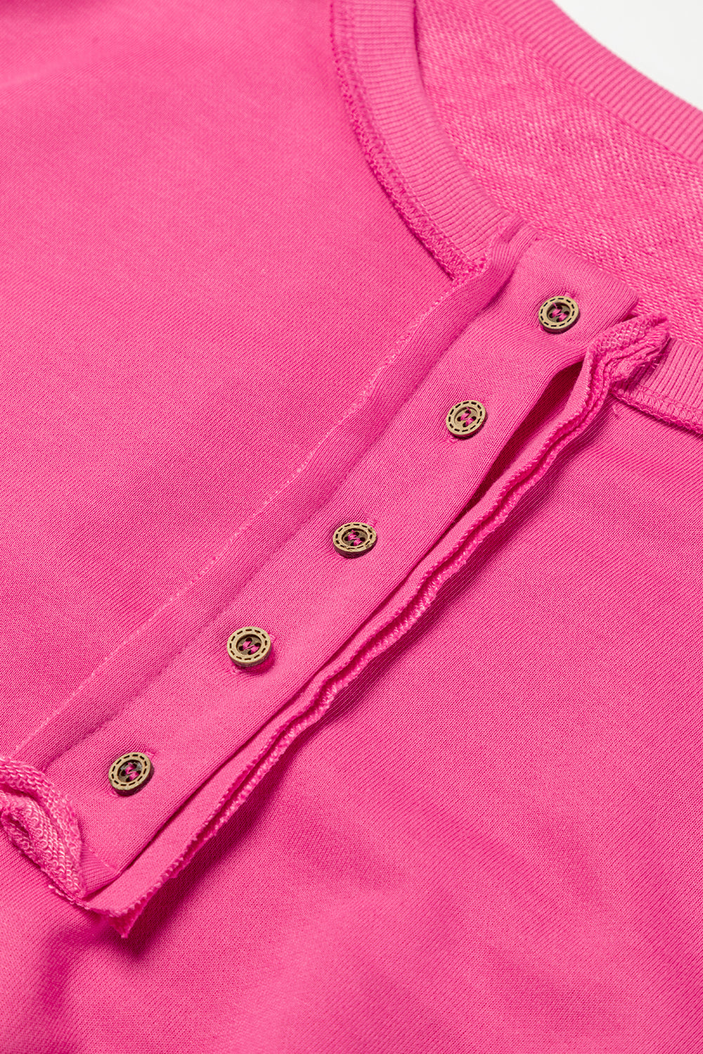 Sudadera henley holgada con hombros caídos rosa