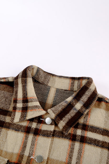 Plaid Button Front Pocket Shirt Shacket