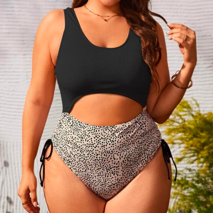 Plus Size  Polka Dot Print One Piece