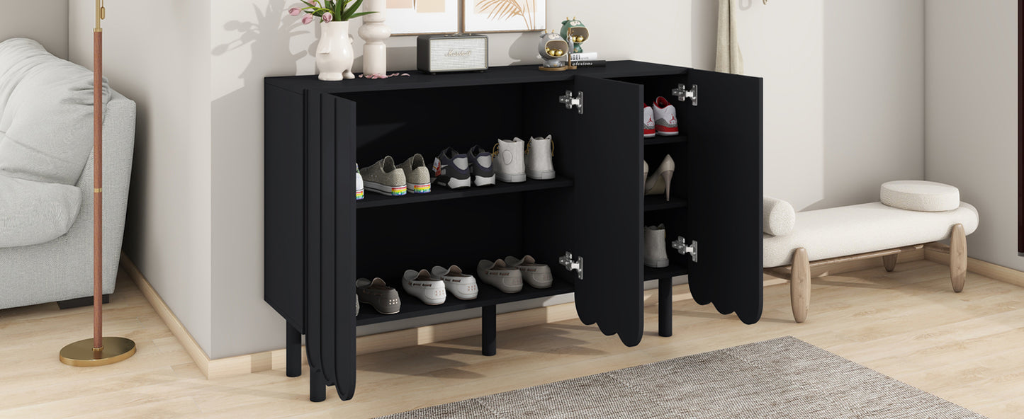 Black Minimalist Cabinet w/ Adjustable Shelves