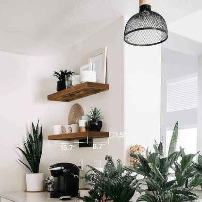 Rustic Brown Farmhouse Floating Shelves