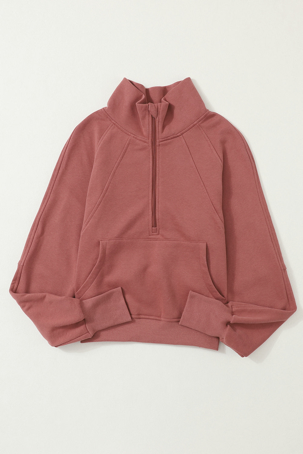 Zip Up Thumbhole Sleeve Sweatshirt