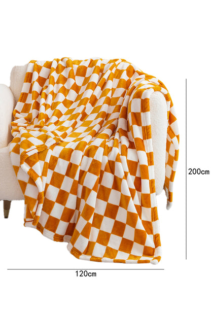 Navy Blue Checkerboard Printed Soft Throw Blanket 120*200cm