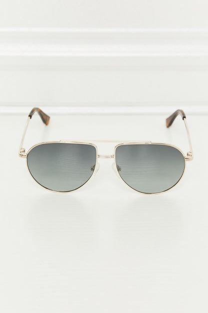 Dark Gray Polarization Lens Aviator Sunglasses