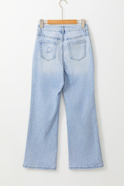 Beau Blue Vintage Light Wash Distressed Flare Jeans