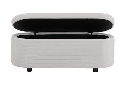 White Velvet Multi-Functional Storage Bench