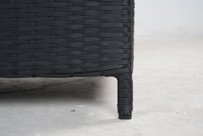 Black Iron Rattan Storage Bench