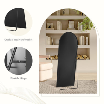 Black Arched Full Length Floor Mirror 21"x64"