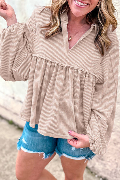 Bubble Sleeve Babydoll Top