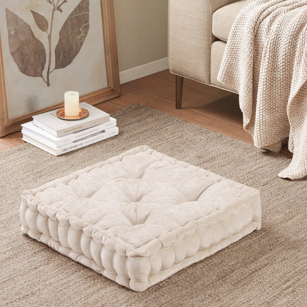 Ivory Poly Square Floor Pillow Cushion