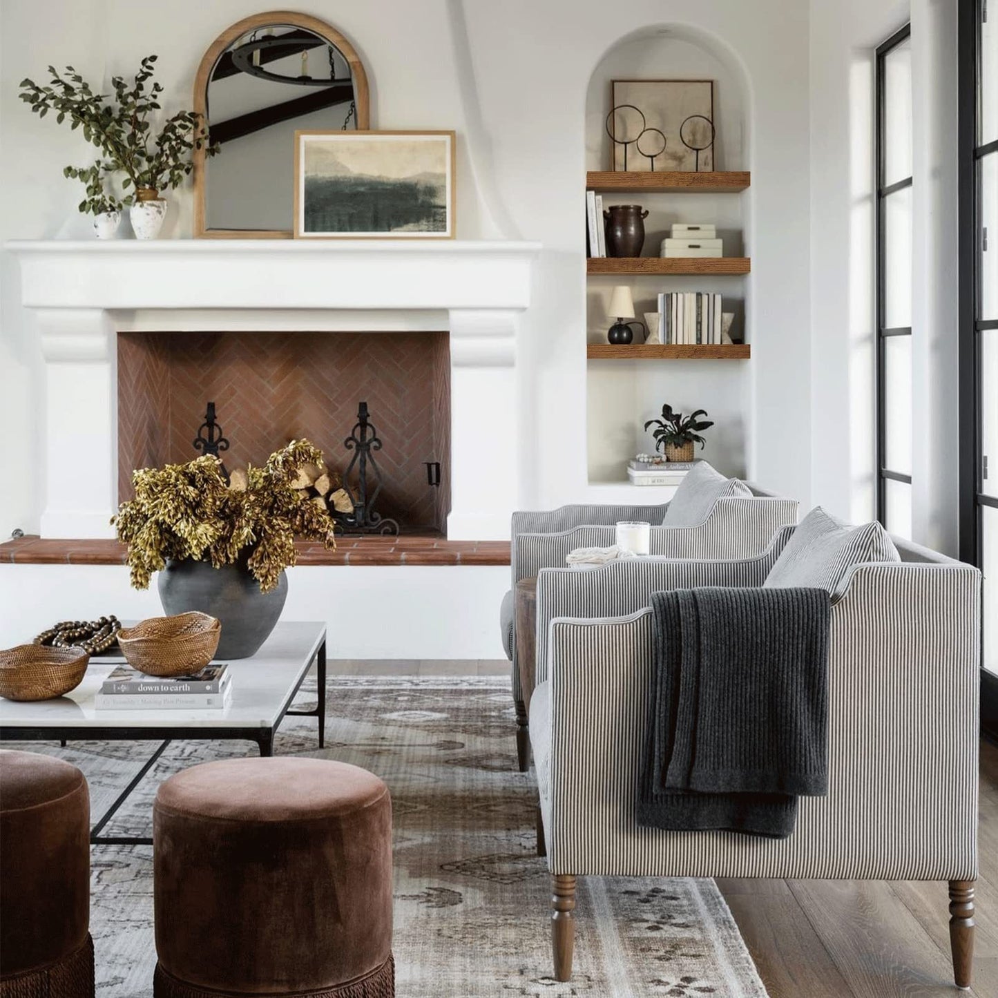 Rustic Brown Farmhouse Floating Shelves