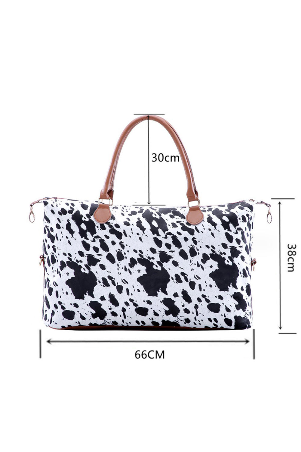 Bolso Tote De Piel Con Estampado De Lunares De Animales Blanco