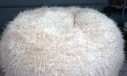 Taupe Faux Fur Bean Bag