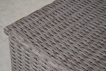 Grey Iron Rattan Storage Bench