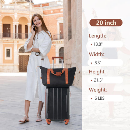 3 Piece Black Luggage Set w/TSA Lock