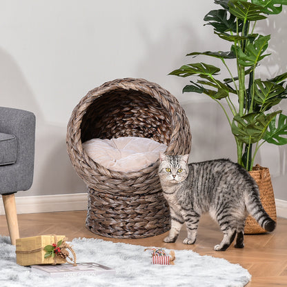 Wicker Elevated Cat Bed w/ Cushion