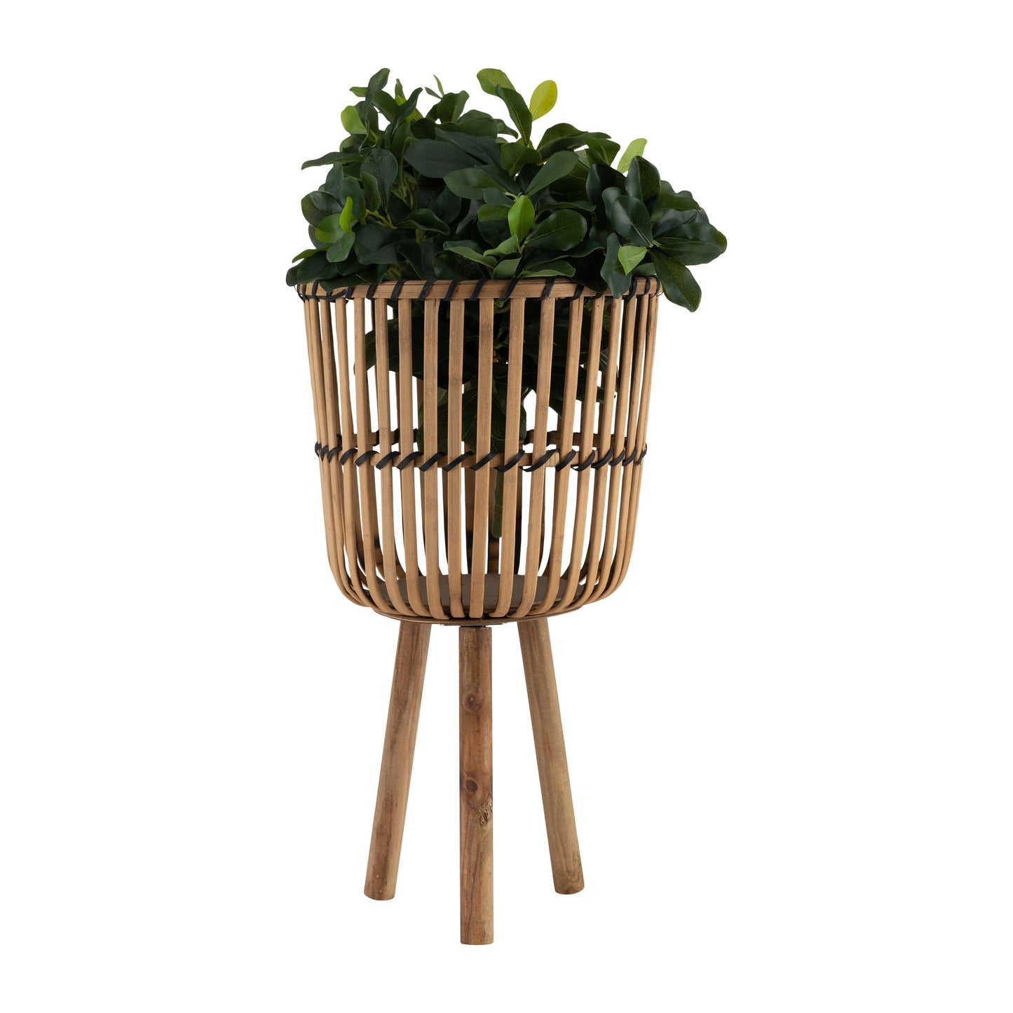 Natural Bamboo Footed Planter