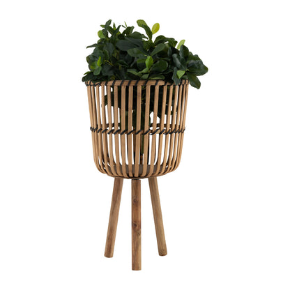 Natural Bamboo Footed Planter