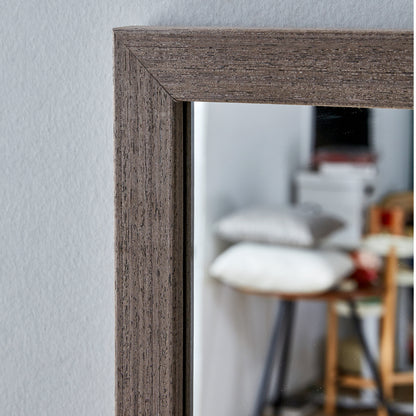 Gray Solid Wood Frame Full-Length Mirror