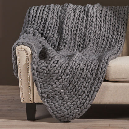 Dark Grey Throw Blanket