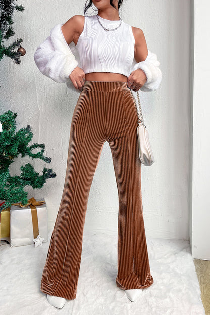 High Waist Corduroy Flare Pants